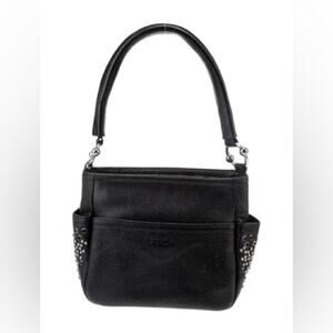 Furla Y2K mini black leather studded handbag tote